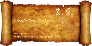 Kovács Ixion névjegykártya